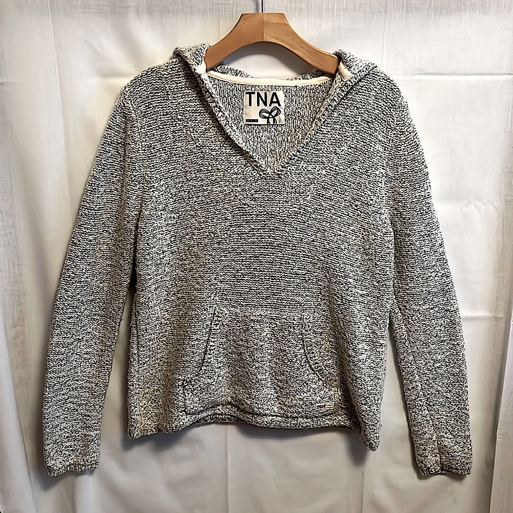 ARITZIA TNA Knitted Pullover V-Neck Hoodie // Size M